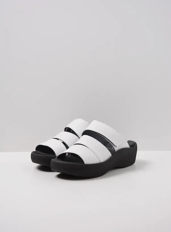 Wolky Aporia - wit leer Slippers voor dames