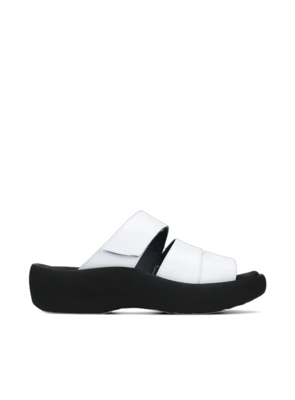 Wolky Aporia - wit leer Slippers voor dames