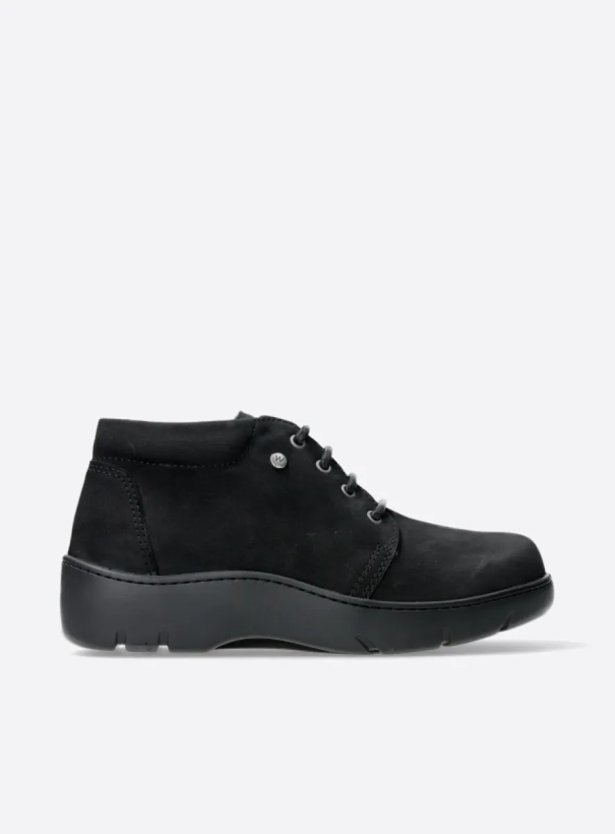 Wolky Tarda WR - zwart nubuck Hoge veterschoenen voor dames