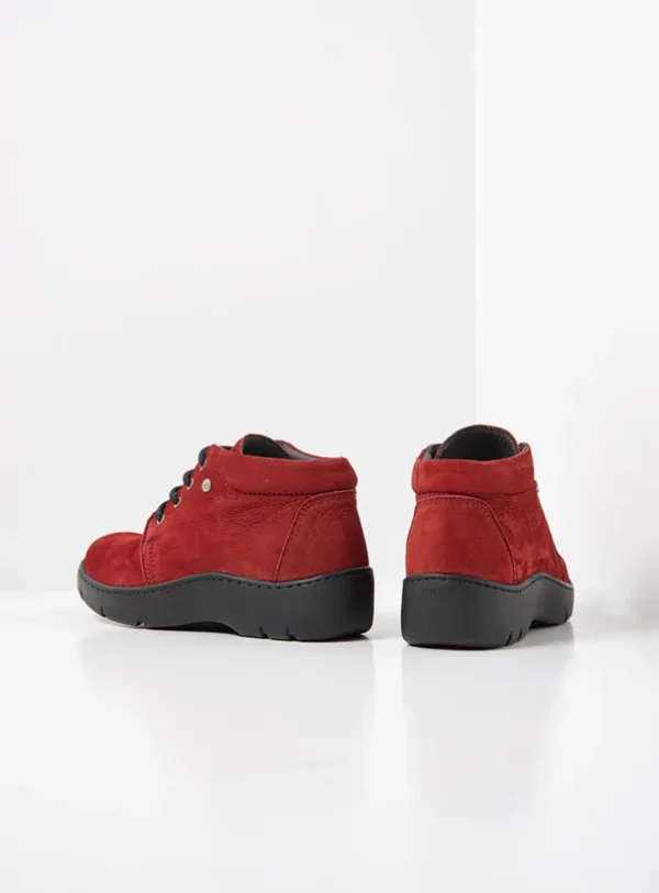 Wolky Tarda WR - kersenrood nubuck Hoge veterschoenen voor dames