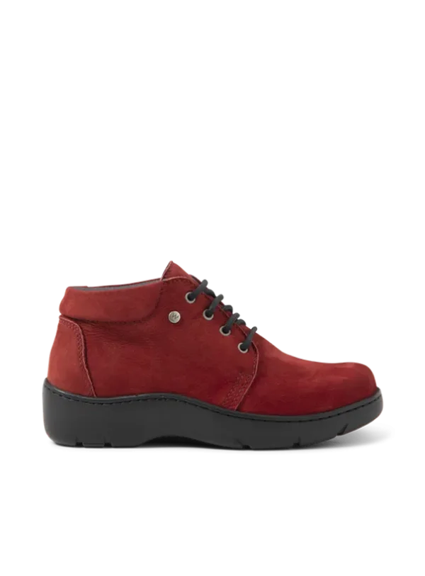 Wolky Tarda WR - kersenrood nubuck Hoge veterschoenen voor dames