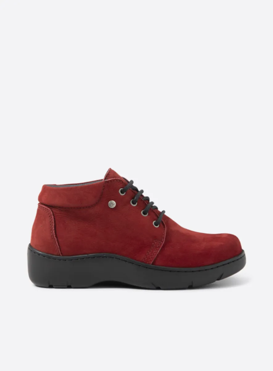 Wolky Tardac WR - kersenrood nubuck Hoge veterschoenen voor dames