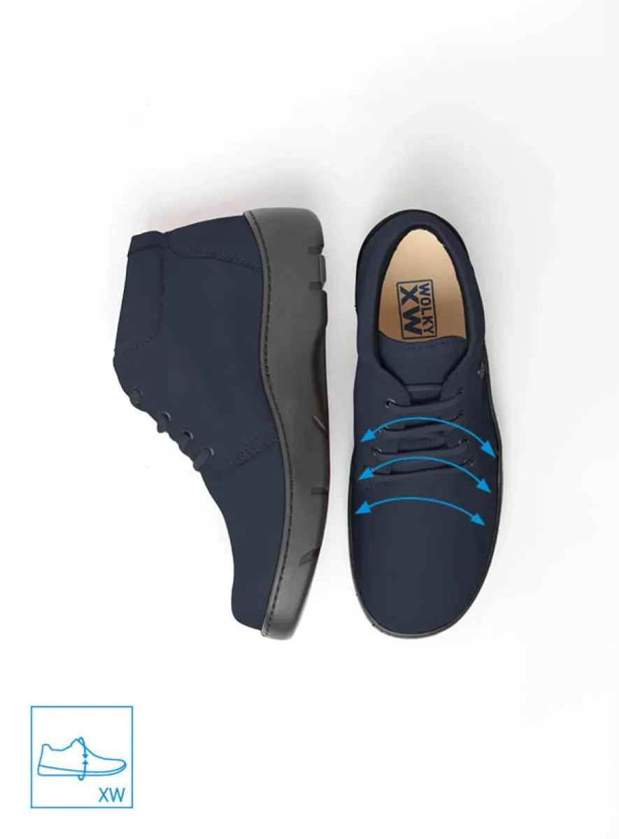 Wolky Hoge veterschoenen 03255 Tarda WR 11800 donkerblauw nubuck