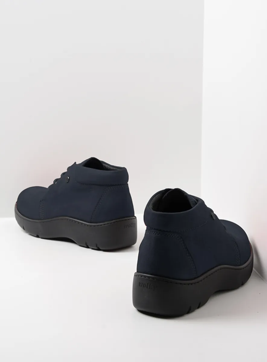 Wolky Hoge veterschoenen 03255 Tarda WR 11800 donkerblauw nubuck