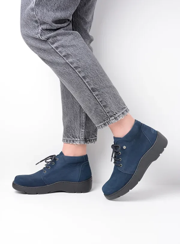 Wolky Tarda WR - donkerblauw nubuck Hoge veterschoenen voor dames
