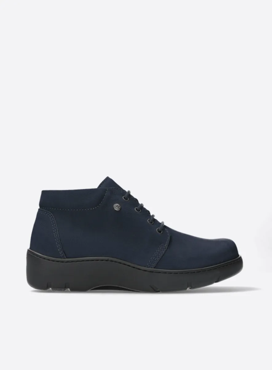 Wolky Tardac WR - donkerblauw nubuck Hoge veterschoenen voor dames