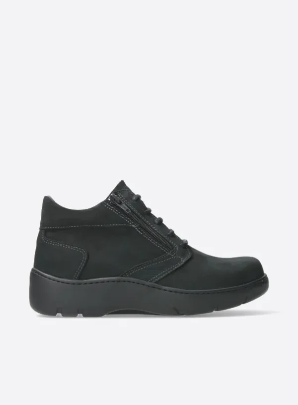 Wolky Annemarie - zwart nubuck Hoge veterschoenen voor dames