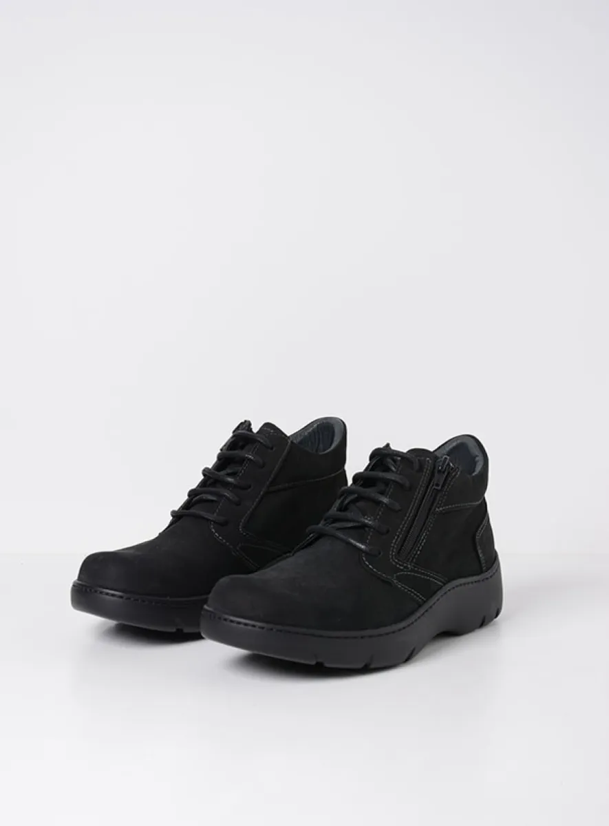 Wolky Annemarie - zwart nubuck Hoge veterschoenen voor dames