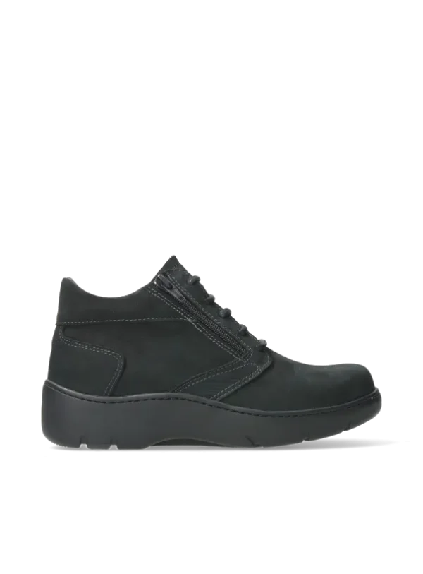 Wolky Annemarie - zwart nubuck Hoge veterschoenen voor dames