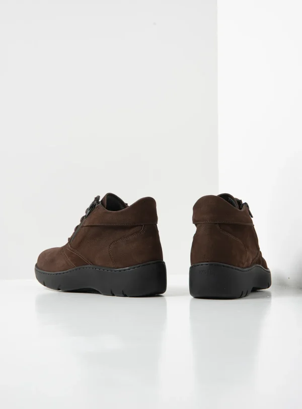 Wolky Annemarie - bruin nubuck Hoge veterschoenen voor dames