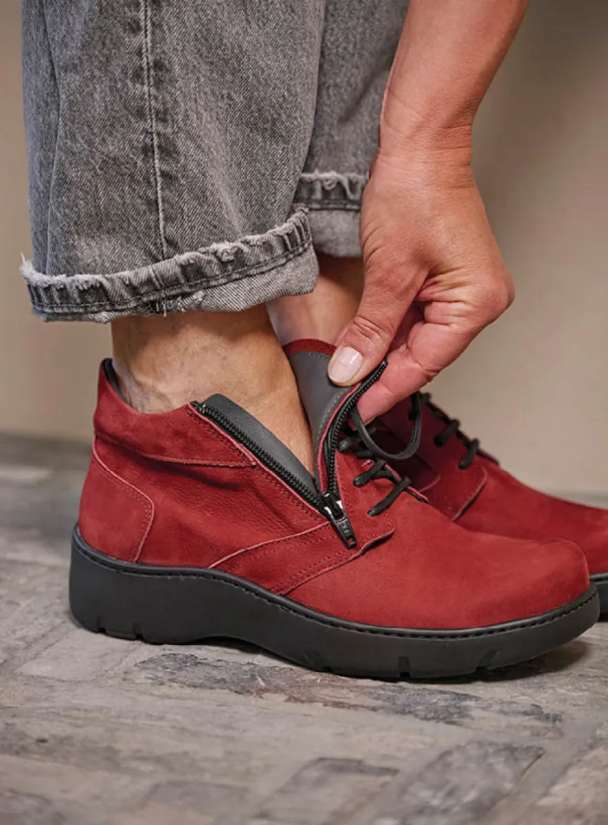 Wolky Veterschoenen 03257 Annemarie 11553 kersenrood nubuck