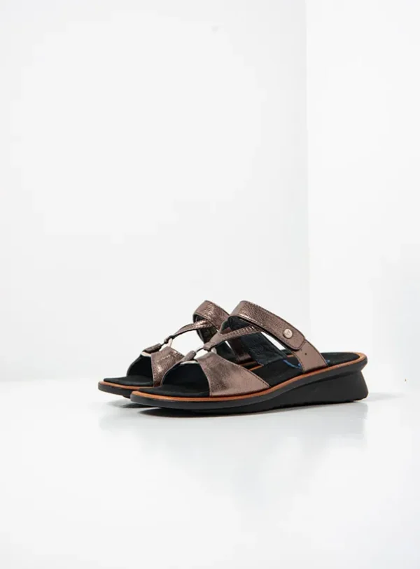 Wolky Isa - brons metallic leer Slippers voor dames