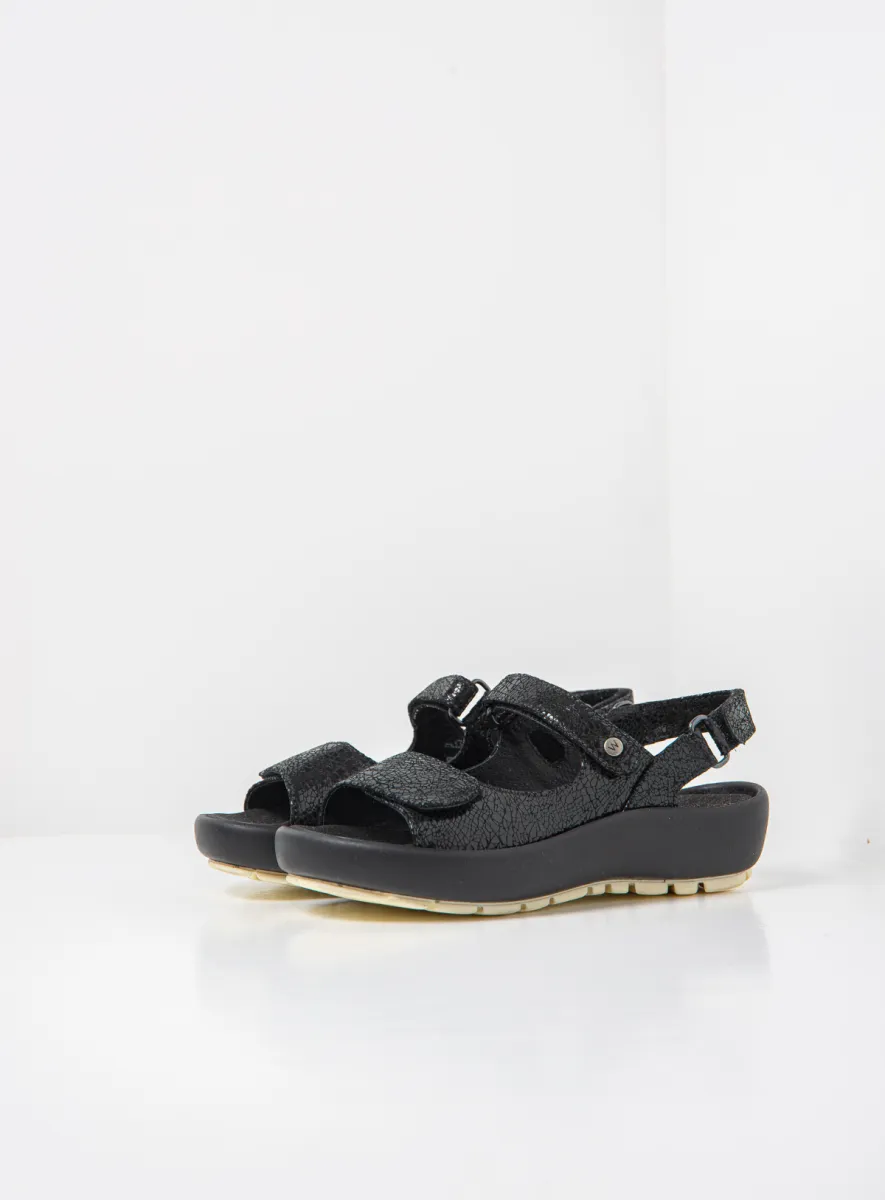 Wolky Brasilia - zwart suede Sandalen voor dames