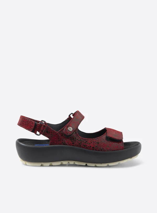 Wolky Brasilia - rood suede Sandalen voor dames