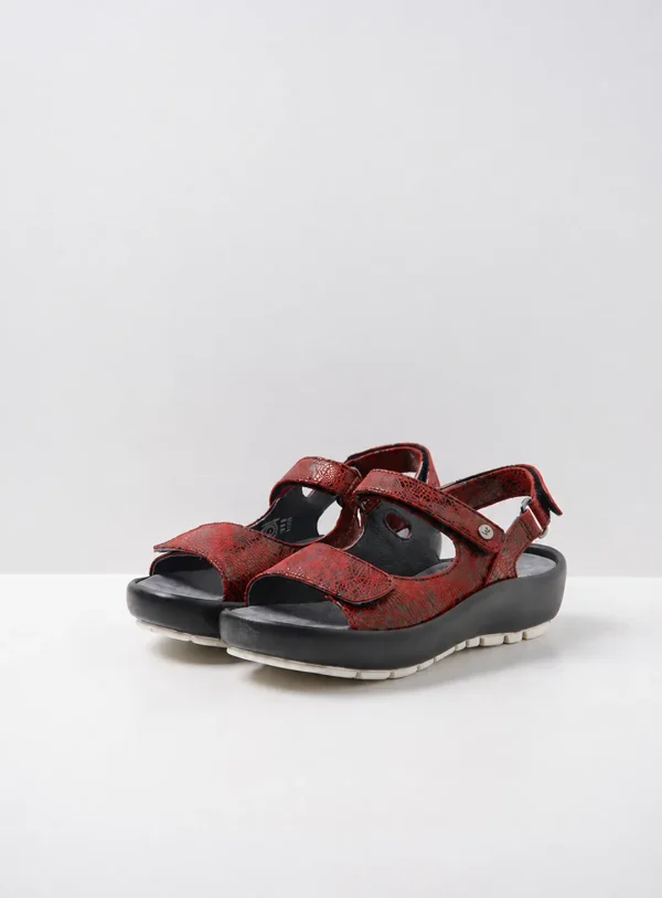 Wolky Brasilia - rood suede Sandalen voor dames