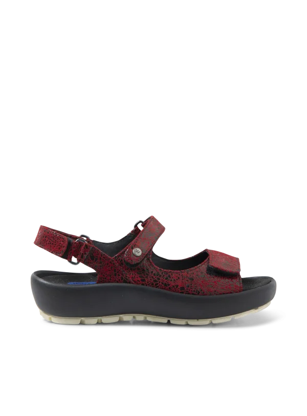 Wolky Brasilia - rood suede Sandalen voor dames