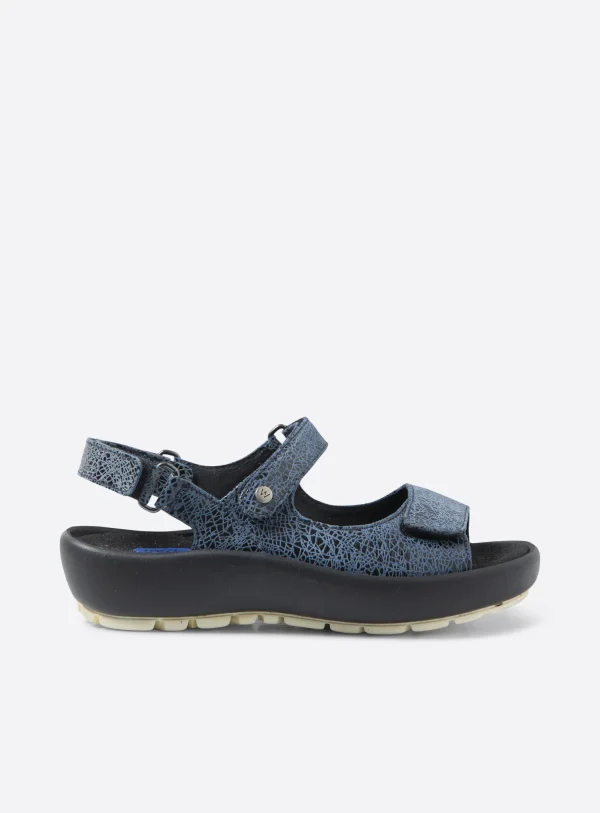Wolky Brasilia - denimblauw suede Sandalen voor dames