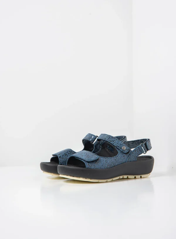 Wolky Brasilia - denimblauw suede Sandalen voor dames