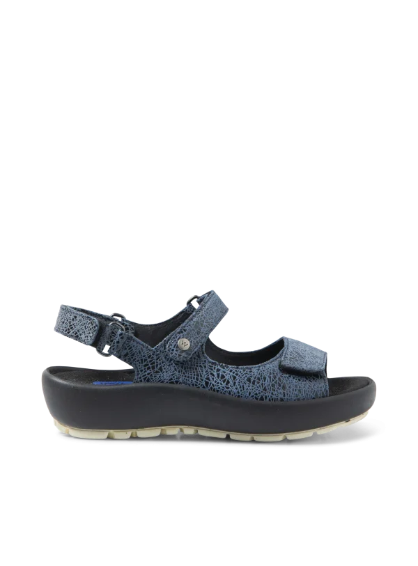 Wolky Brasilia - denimblauw suede Sandalen voor dames