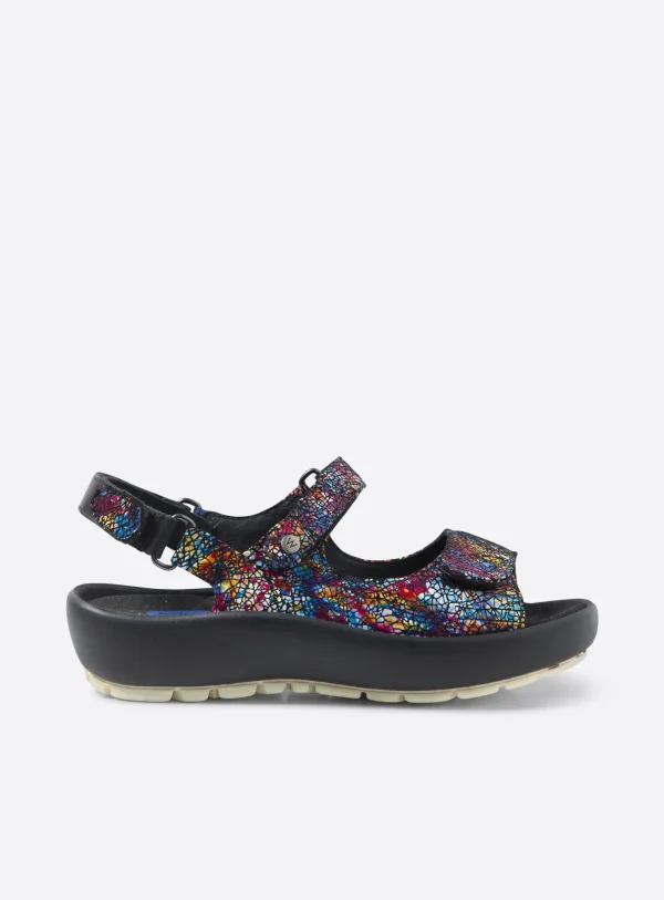 Wolky Brasilia - multi-zwart suede Sandalen voor dames