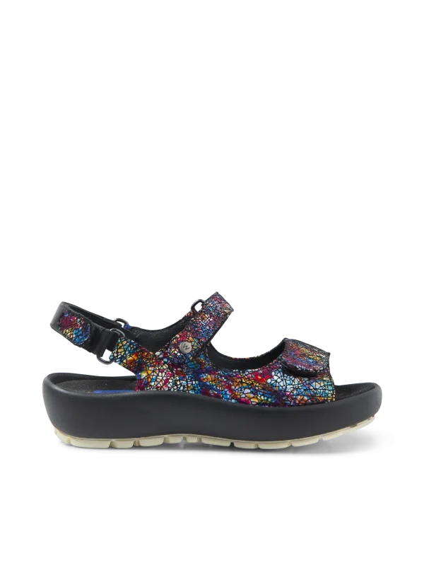 Wolky Brasilia - multi-zwart suede Sandalen voor dames