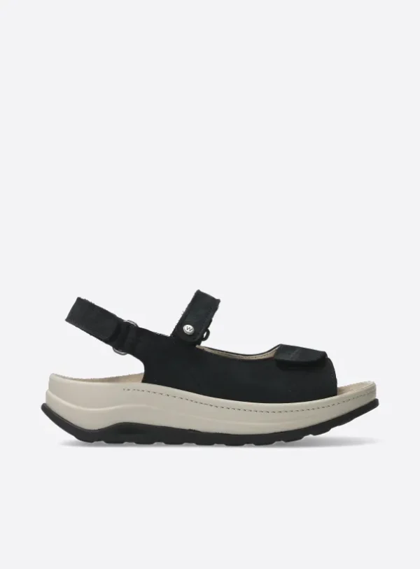 Wolky Adura - zwart nubuck Sandalen voor dames