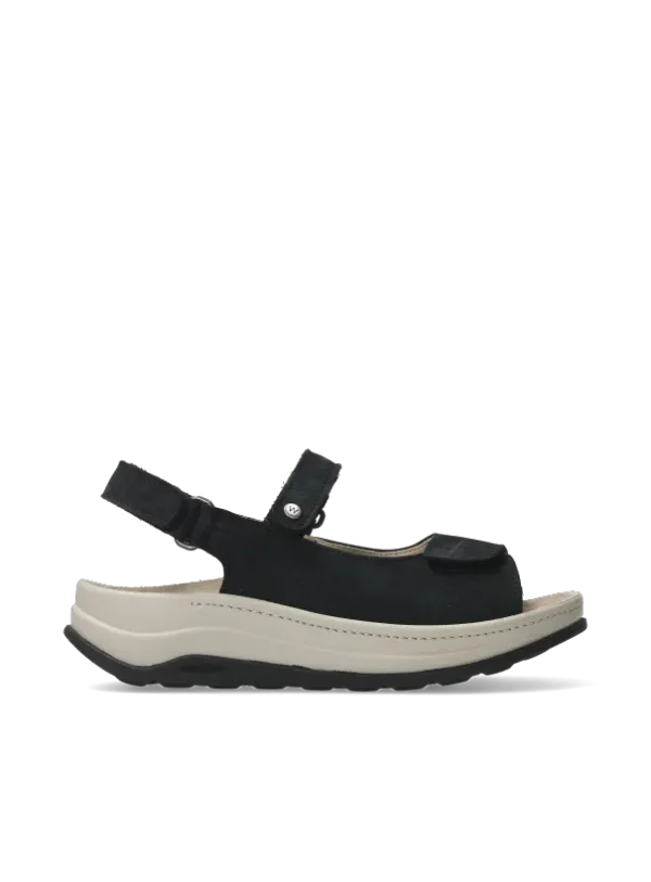Wolky Adura - zwart nubuck Sandalen voor dames