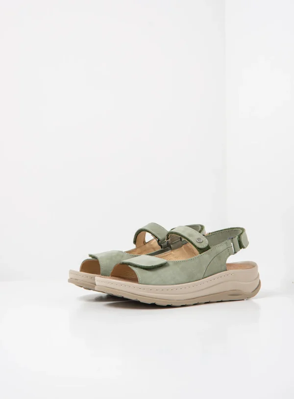 Wolky Adura - saliegroen effectleer Sandalen voor dames