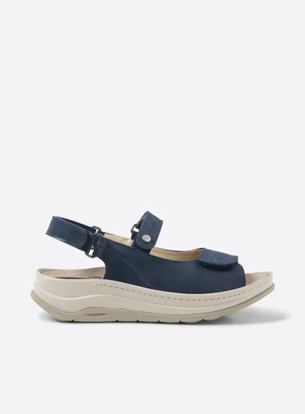 Wolky Adura - denimblauw effectleer Sandalen voor dames