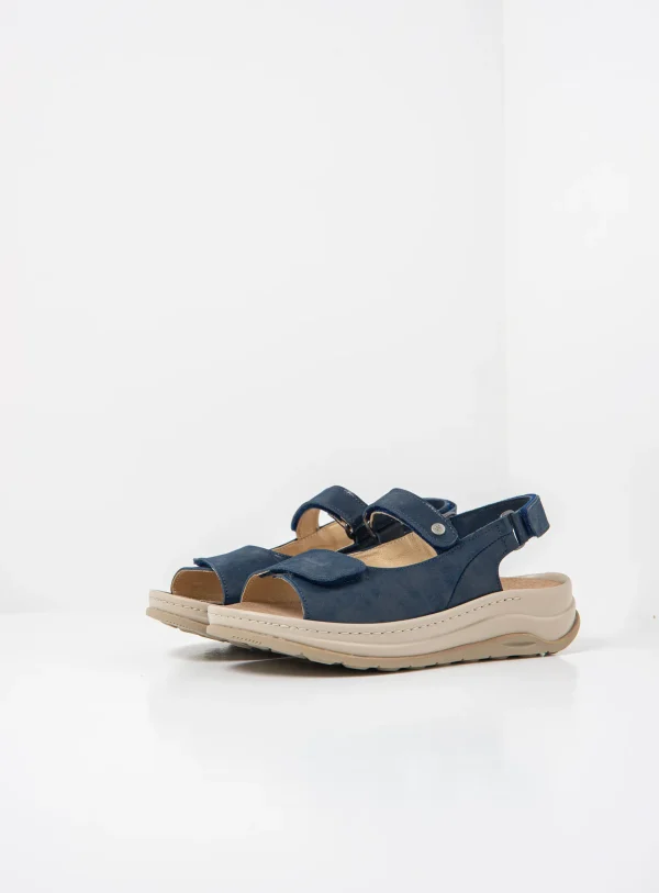 Wolky Adura - denimblauw effectleer Sandalen voor dames