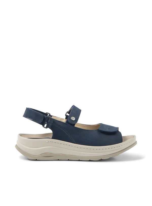 Wolky Adura - denimblauw effectleer Sandalen voor dames
