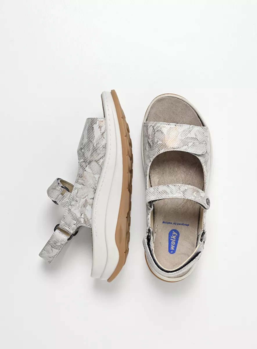 Wolky Sandalen 03350 Adura 75390 beige bloemen leer