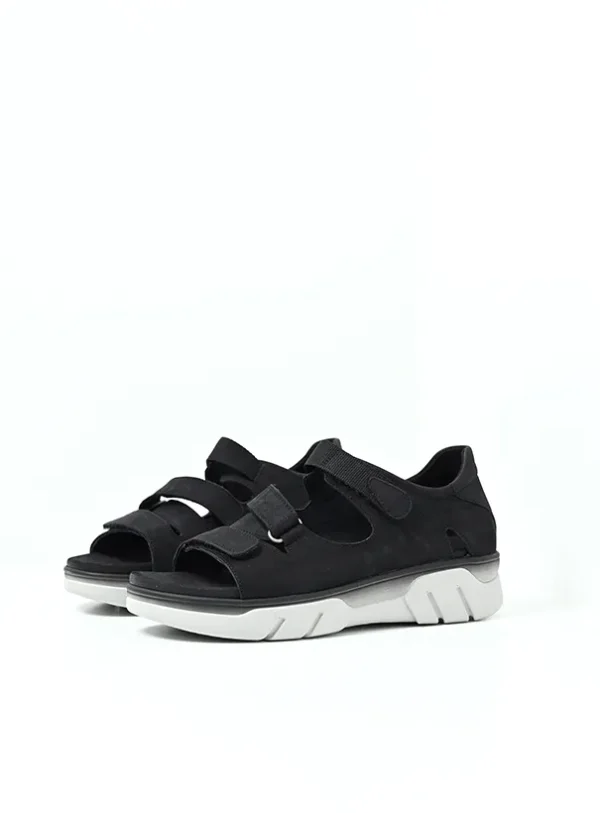 Wolky Blaze - zwart nubuck Sandalen voor dames