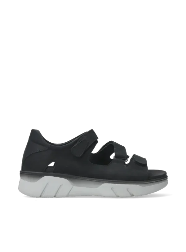 Wolky Blaze - zwart nubuck Sandalen voor dames