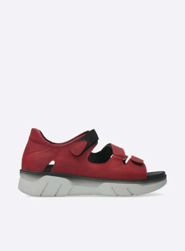 Wolky Blaze - rood nubuck Sandalen voor dames