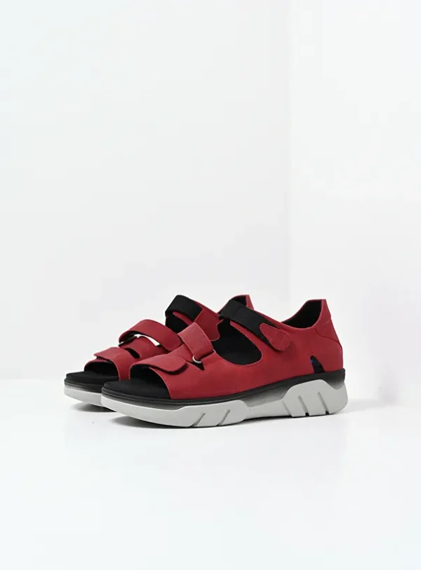 Wolky Blaze - rood nubuck Sandalen voor dames