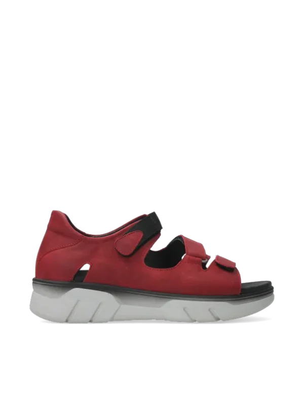 Wolky Blaze - rood nubuck Sandalen voor dames