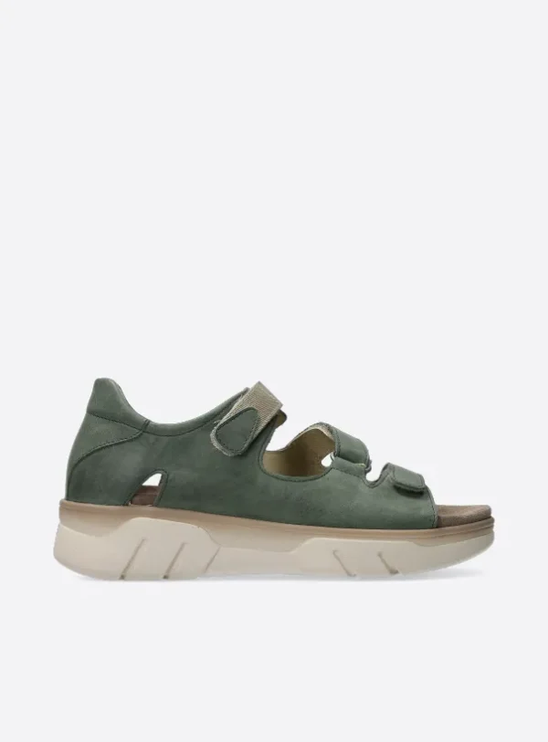 Wolky Blaze - saliegroen nubuck Sandalen voor dames