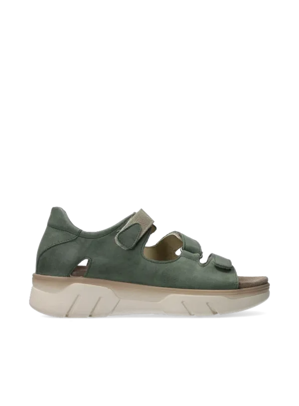 Wolky Blaze - saliegroen nubuck Sandalen voor dames