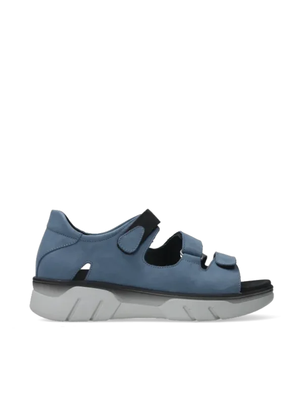 Wolky Blaze - jeansblauw nubuck Sandalen voor dames