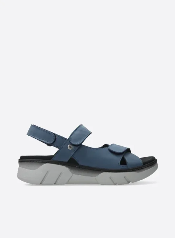 Wolky Rapid - jeansblauw nubuck Sandalen voor dames