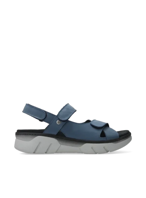 Wolky Rapid - jeansblauw nubuck Sandalen voor dames