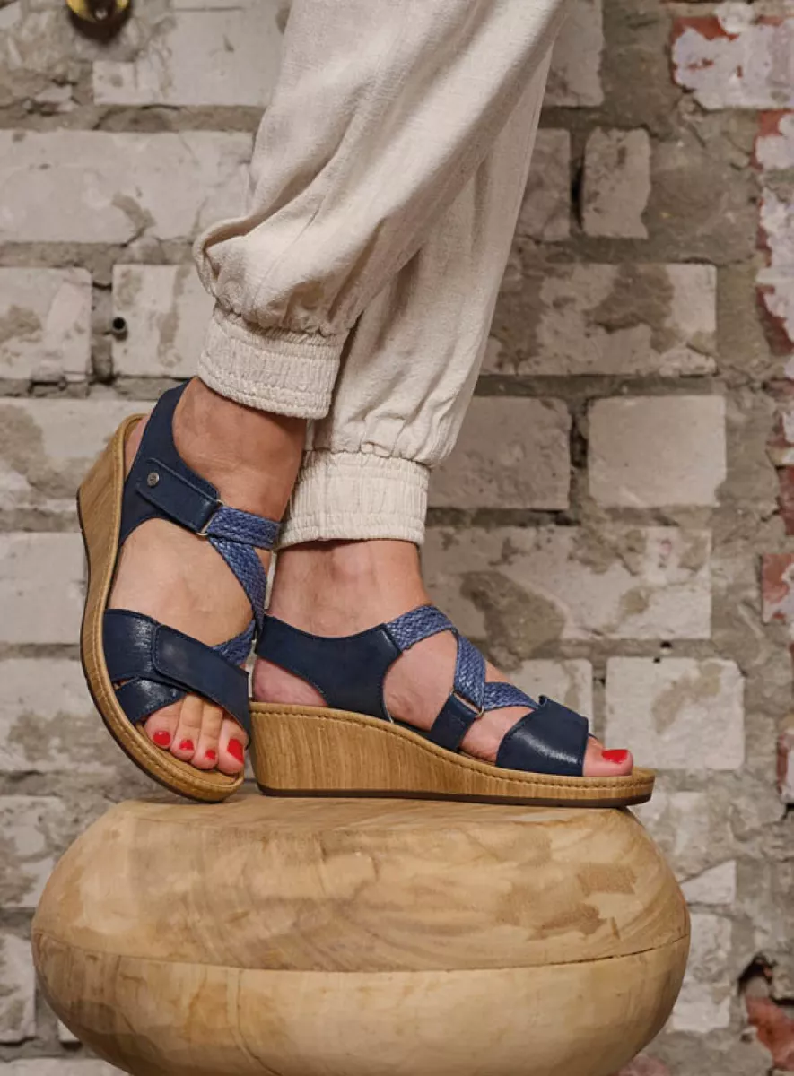 Wolky Sandalen 03550 La Jolla 36820 denimblauw effectleer