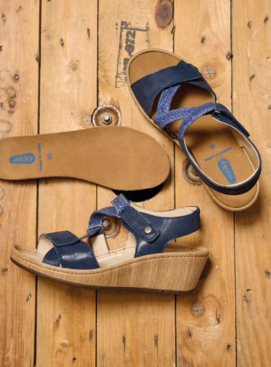 Wolky Sandalen 03550 La Jolla 36820 denimblauw effectleer