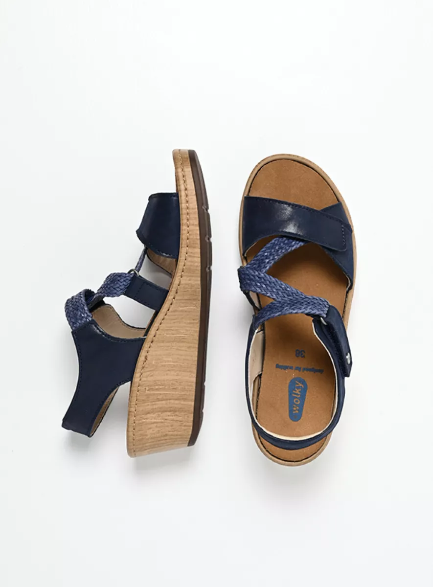 Wolky Sandalen 03550 La Jolla 36820 denimblauw effectleer