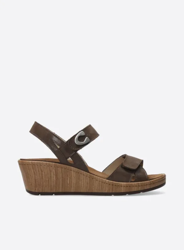 Wolky Sanibel - cederbruin effectleer Sandalen voor dames