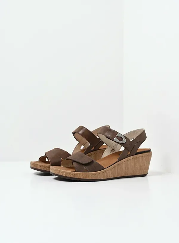 Wolky Sanibel - cederbruin effectleer Sandalen voor dames