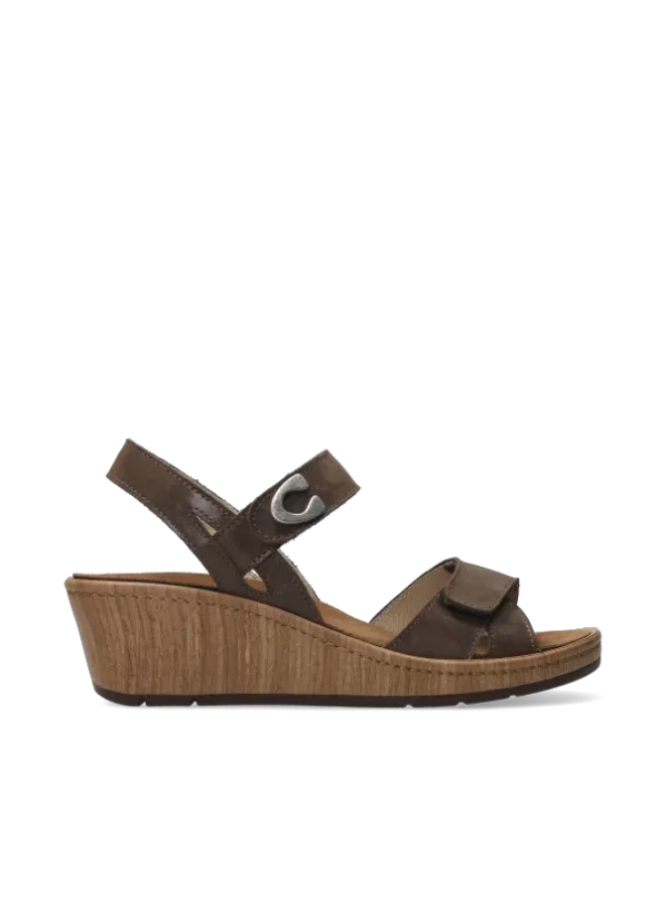 Wolky Sanibel - cederbruin effectleer Sandalen voor dames