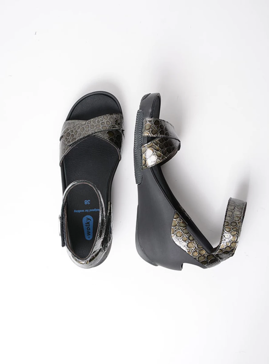 wolky sandalen 03776 era 61210 antraciet leer top