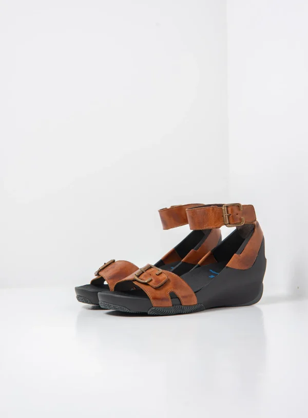 Wolky Eraza - cognac leer Sandalen voor dames